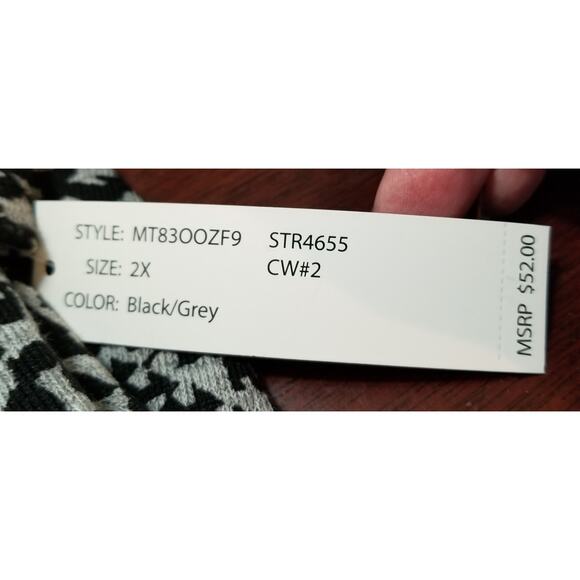 Zac & Rachel Woman Black & Gray Tunic Hi-Low Hem 3/4 Sleeves Boat Neck Size 2X - Picture 7 of 9